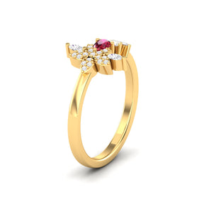 Maurya Pave-Set Marquise and Baguette Diamond Bolt Promise Ring