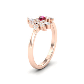 Maurya Pave-Set Marquise and Baguette Diamond Bolt Promise Ring