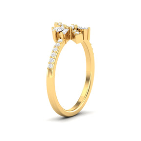 Maurya Ribbon Inspired Bond Ring with Multi Diamonds