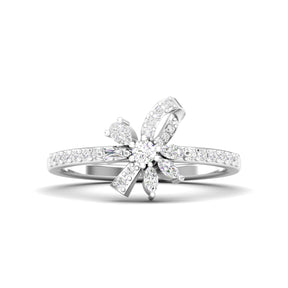 Maurya Ribbon Inspired Bond Ring with Multi Diamonds