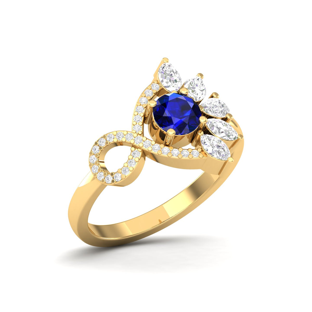 Maurya Solitaire Blue Sapphire Infinity Era Engagement Ring