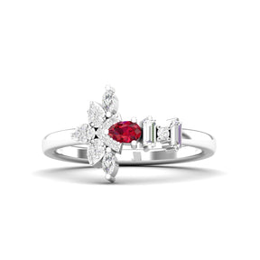 Maurya Pave-Set Marquise and Baguette Diamond Bolt Promise Ring