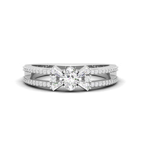 Maurya Circlet Engagement Ring with Accent Diamonds