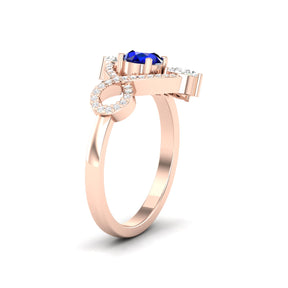 Maurya Solitaire Blue Sapphire Infinity Era Engagement Ring