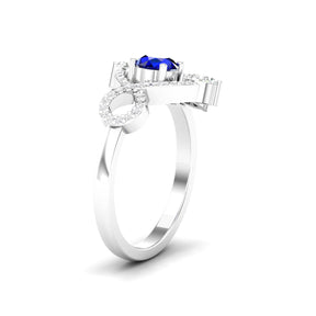 Maurya Solitaire Blue Sapphire Infinity Era Engagement Ring