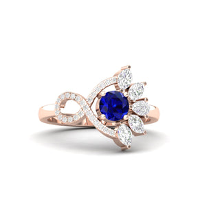 Maurya Solitaire Blue Sapphire Infinity Era Engagement Ring