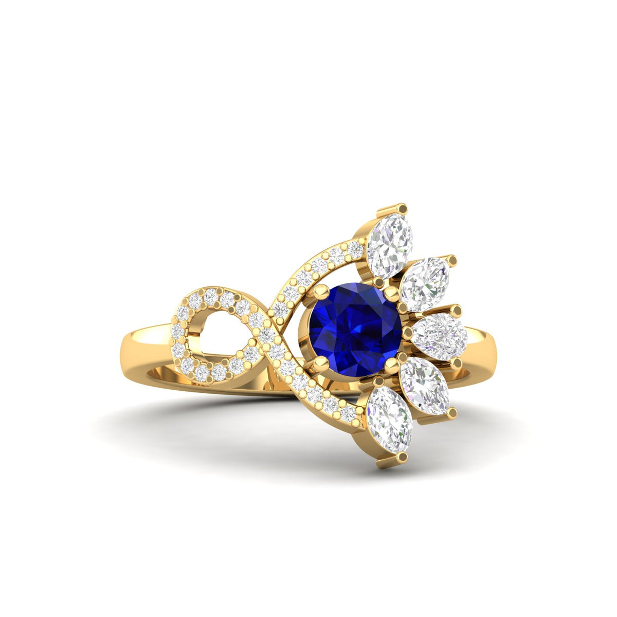 Maurya Solitaire Blue Sapphire Infinity Era Engagement Ring