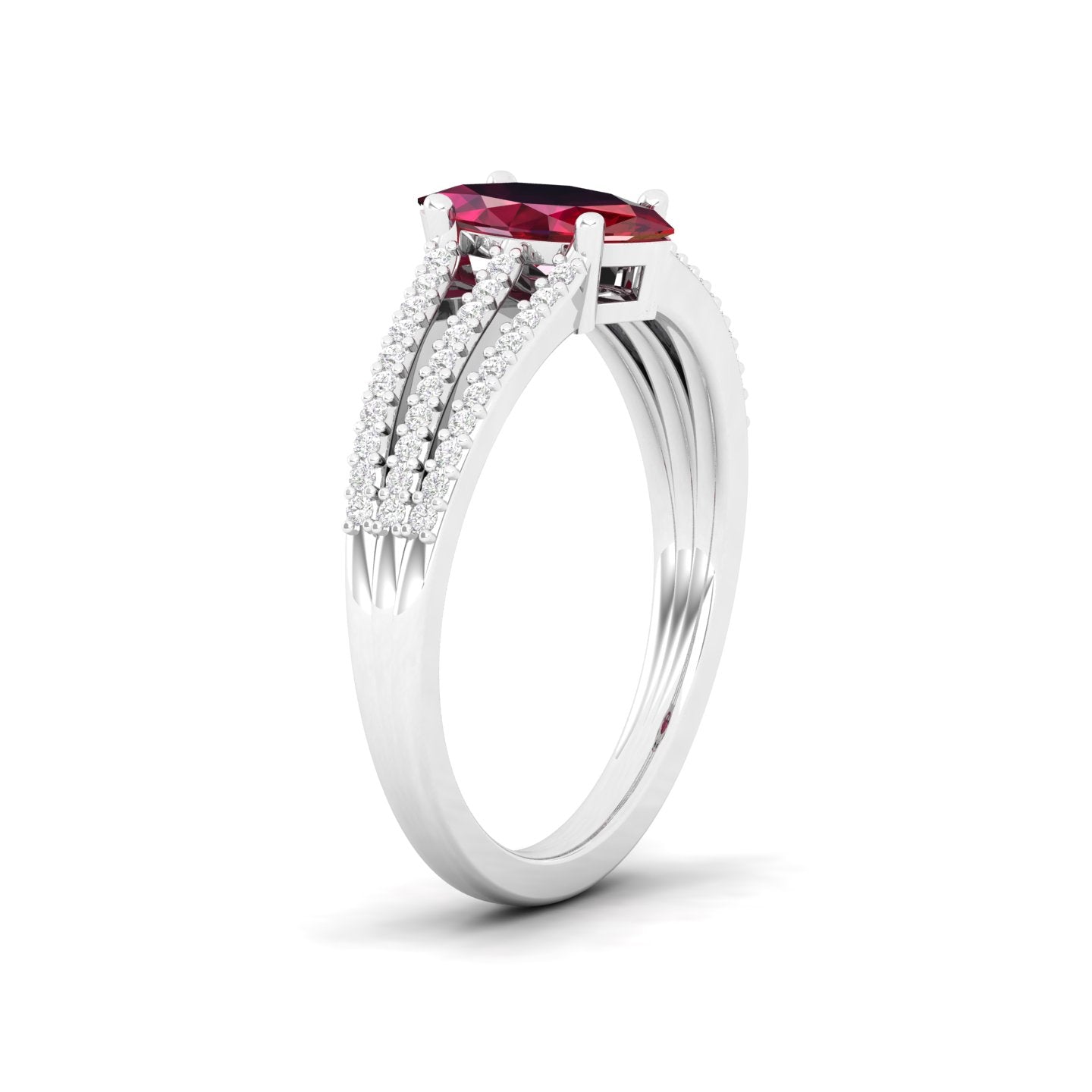 2.78 Oval Cut Ruby & Diamond Accent Engagement Ring in Platinum - Filigree  Jewelers