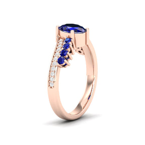Maurya Solitaire Oval Blue Sapphire Color Splash Engagement Ring