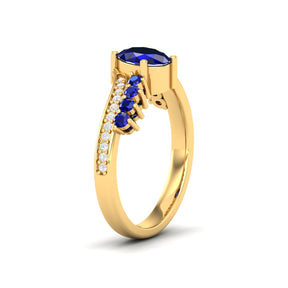 Maurya Solitaire Oval Blue Sapphire Color Splash Engagement Ring