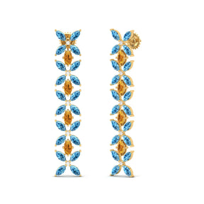 Maurya Remo Dangle Earrings with Topaz and Citrine