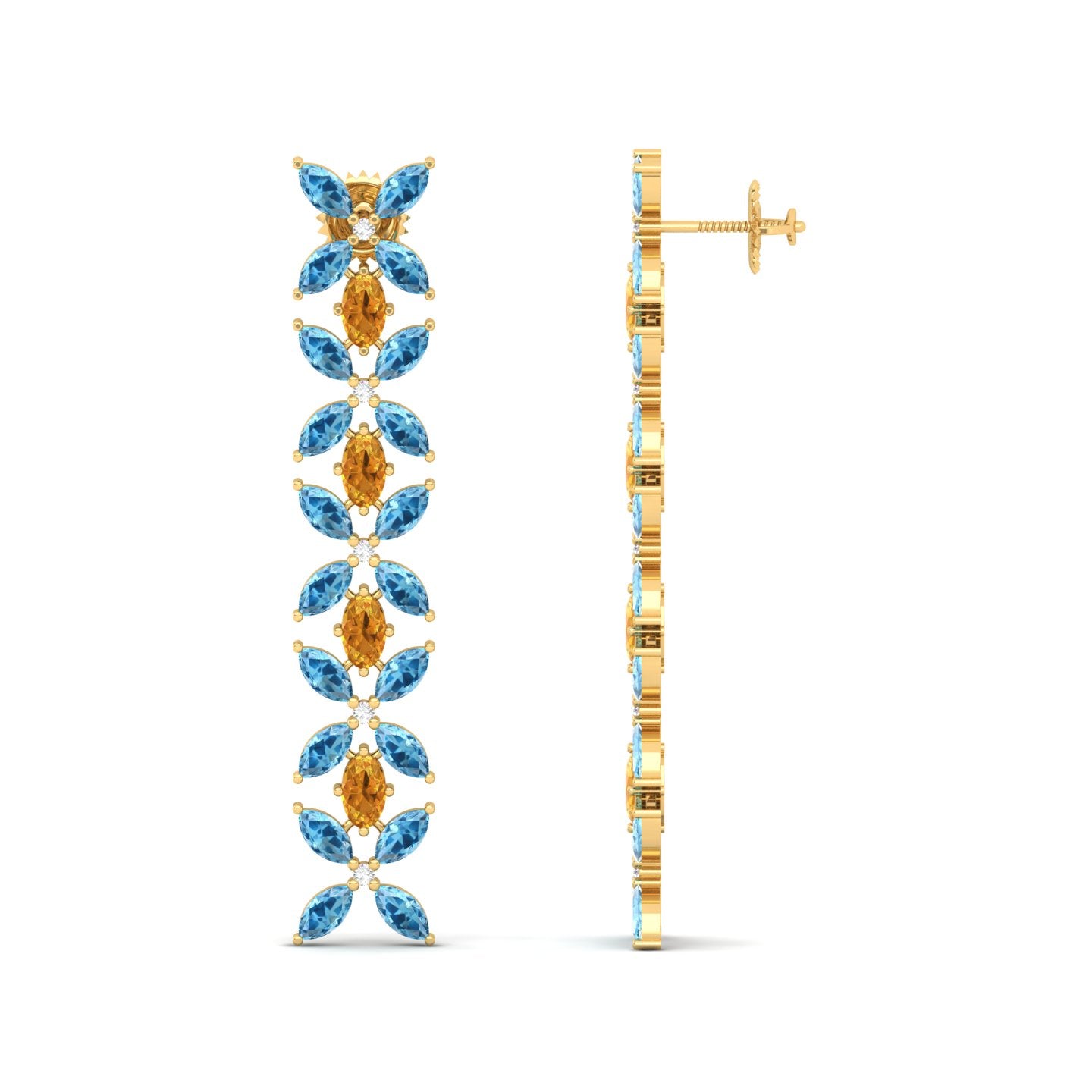 Maurya Remo Dangle Earrings with Topaz and Citrine
