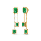 Maurya Dives Emerald Dangle Earrings with Diamonds