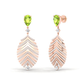 Maurya Palm Beach Dangle Earrings with Peridot and Diamonds