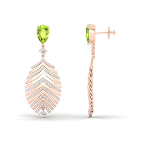 Maurya Palm Beach Dangle Earrings with Peridot and Diamonds