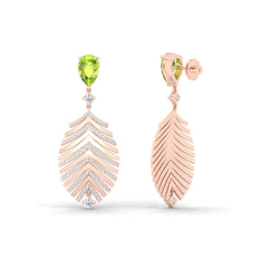 Maurya Palm Beach Dangle Earrings with Peridot and Diamonds