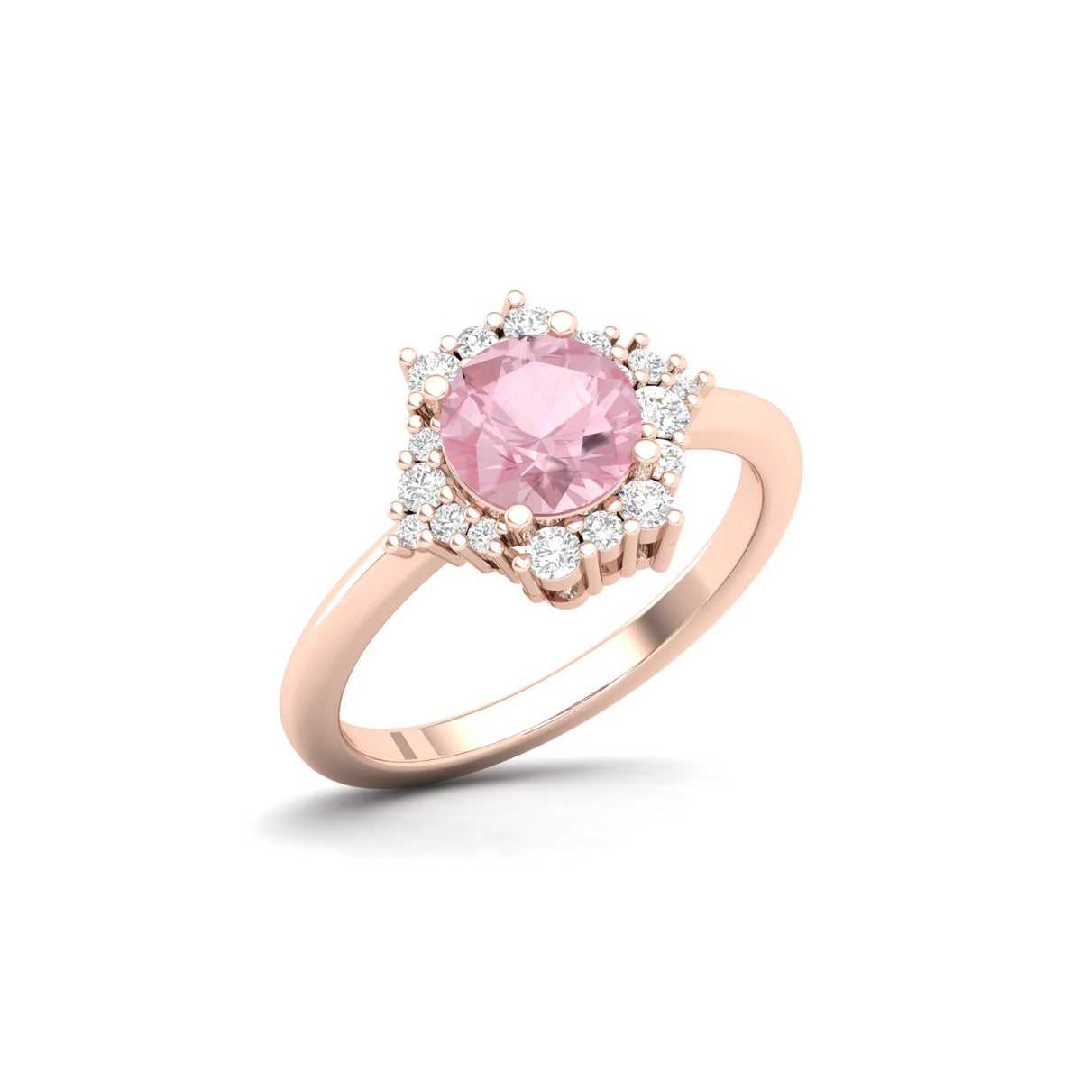 Maurya Prong-Set Solitaire Pink Amethyst Pink Sky Engagement Ring