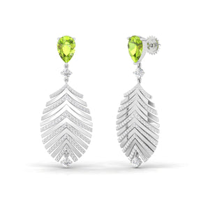 Maurya Palm Beach Dangle Earrings with Peridot and Diamonds