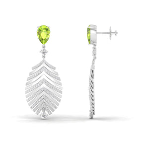 Maurya Palm Beach Dangle Earrings with Peridot and Diamonds