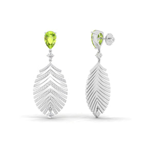 Maurya Palm Beach Dangle Earrings with Peridot and Diamonds