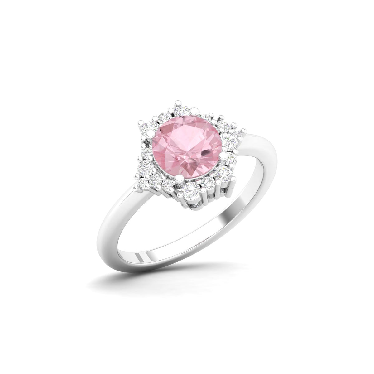 Maurya Prong-Set Solitaire Pink Amethyst Pink Sky Engagement Ring