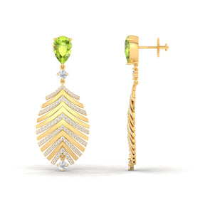 Maurya Palm Beach Dangle Earrings with Peridot and Diamonds