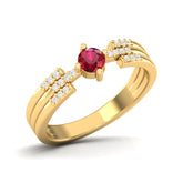 Maurya Center of Gravity Solitaire Ruby Promise Ring with Diamond Accents