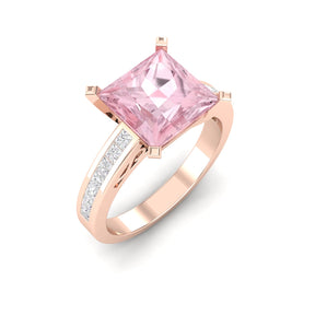 Maurya Prong Set Morganite and Channel-Set Diamond Simplicity Engagement Ring