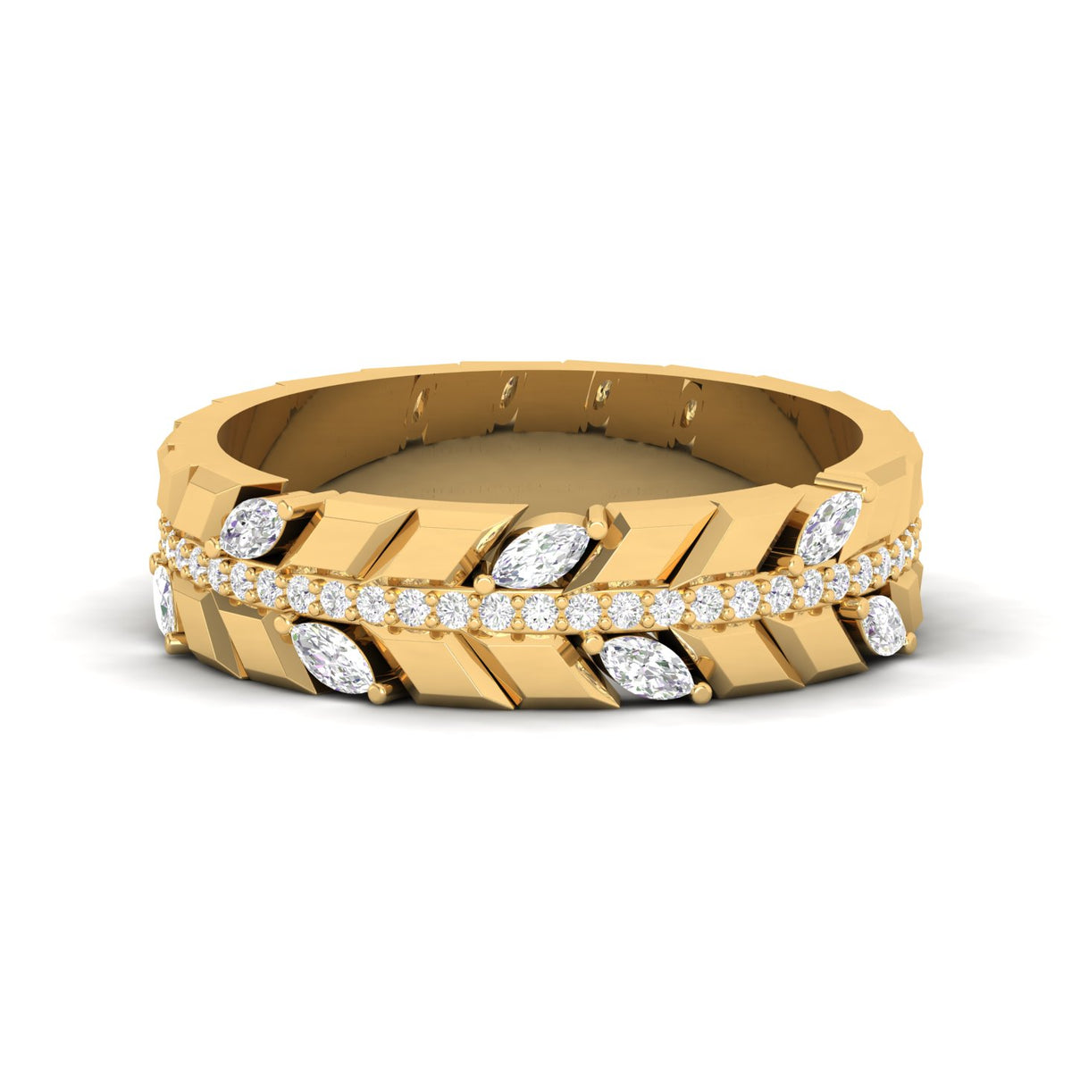 Maurya Millennial Marquise Diamond Half Eternity Stackable Band