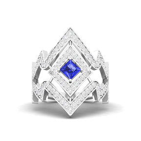 Maurya Blitz Tanzanite Cocktail Ring with Round Diamond Accents