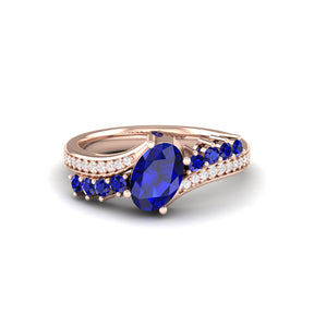 Maurya Solitaire Oval Blue Sapphire Color Splash Engagement Ring