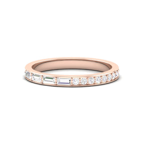 Maurya Change is Constant Baguette and Round Diamond Stackable Wedding Band