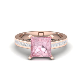 Maurya Prong Set Morganite and Channel-Set Diamond Simplicity Engagement Ring