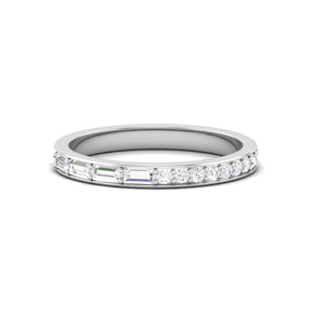 Maurya Change is Constant Baguette and Round Diamond Stackable Wedding Band