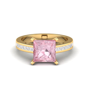 Maurya Prong Set Morganite and Channel-Set Diamond Simplicity Engagement Ring