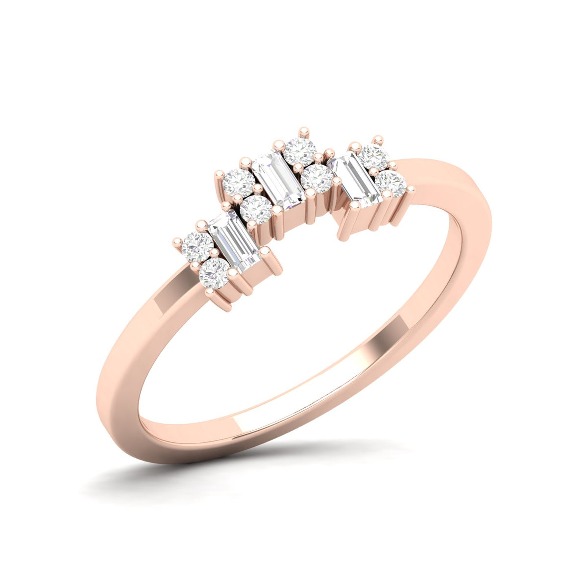 Maurya Prong-Set Ingots Baguette Diamond Promise Ring