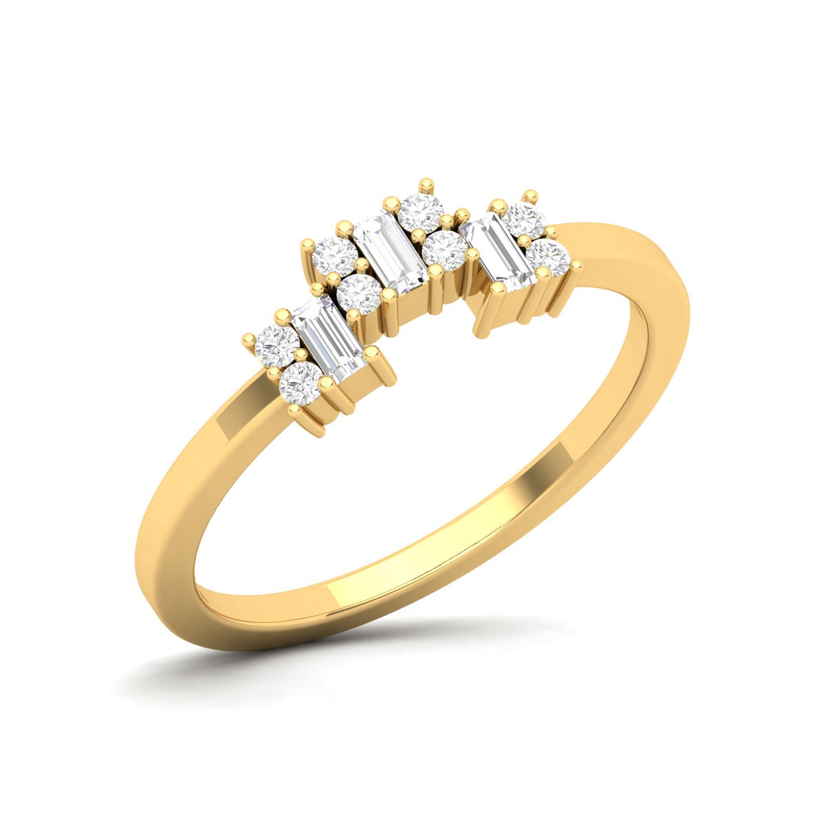 Maurya Prong-Set Ingots Baguette Diamond Promise Ring