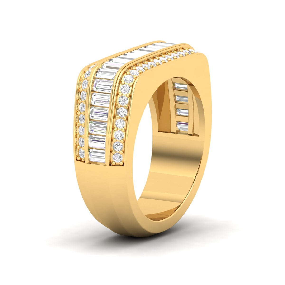 Maurya Pave-Set Baguette Diamond Perfecto Stackable Wedding Band