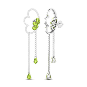Maurya Papillon Drop Earrings with Peridot and Diamonds