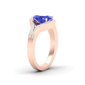 Maurya Oval Tanzanite Split-Shank Engagement Ring