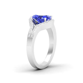 Maurya Oval Tanzanite Split-Shank Engagement Ring