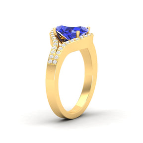 Maurya Oval Tanzanite Split-Shank Engagement Ring