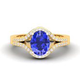 Maurya Oval Tanzanite Split-Shank Engagement Ring