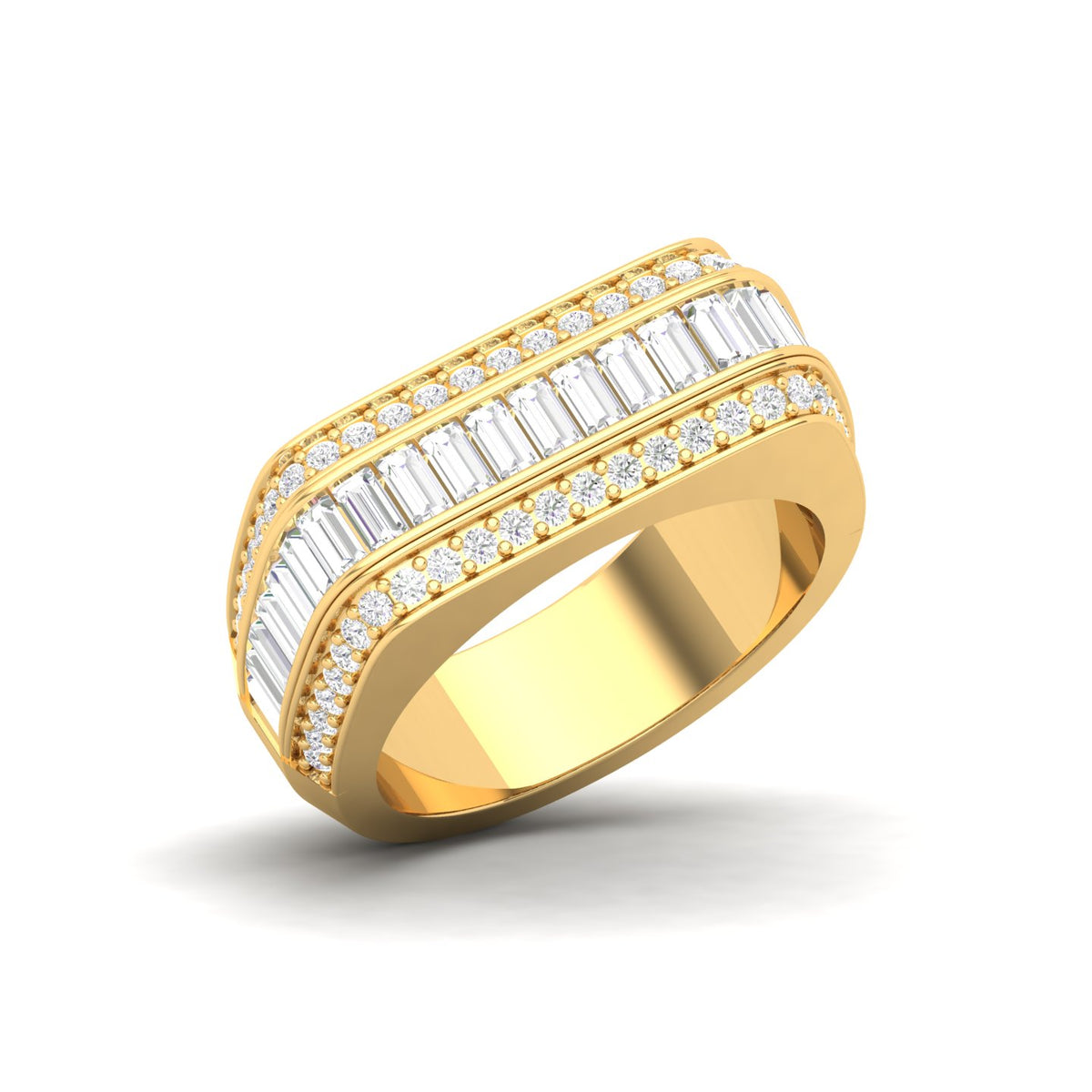 Maurya Pave-Set Baguette Diamond Perfecto Stackable Wedding Band