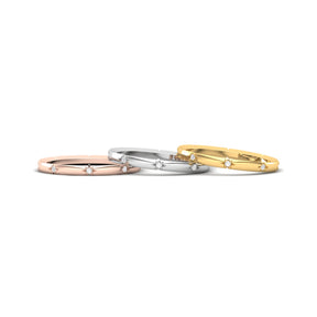 Maurya Star-Set Diamond Stackable Wedding Band