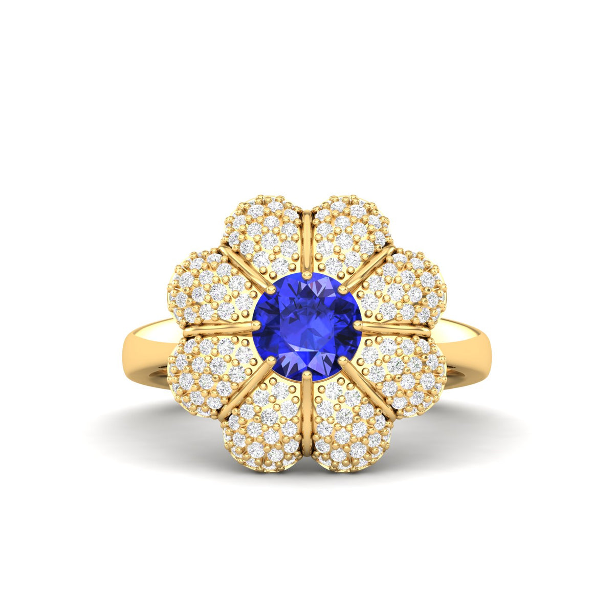 Maurya Solitaire Tanzanite Liliana Floral Cocktail Ring